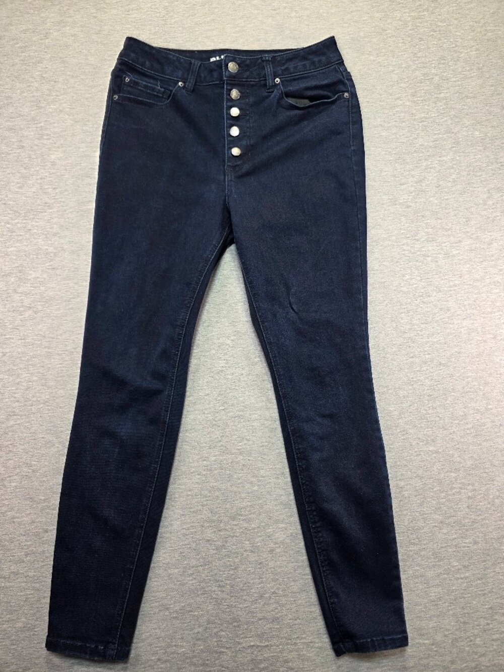 Blue Spice Skinny Jeans Dark Wash Exposed Button Fly Juniors Size 7
